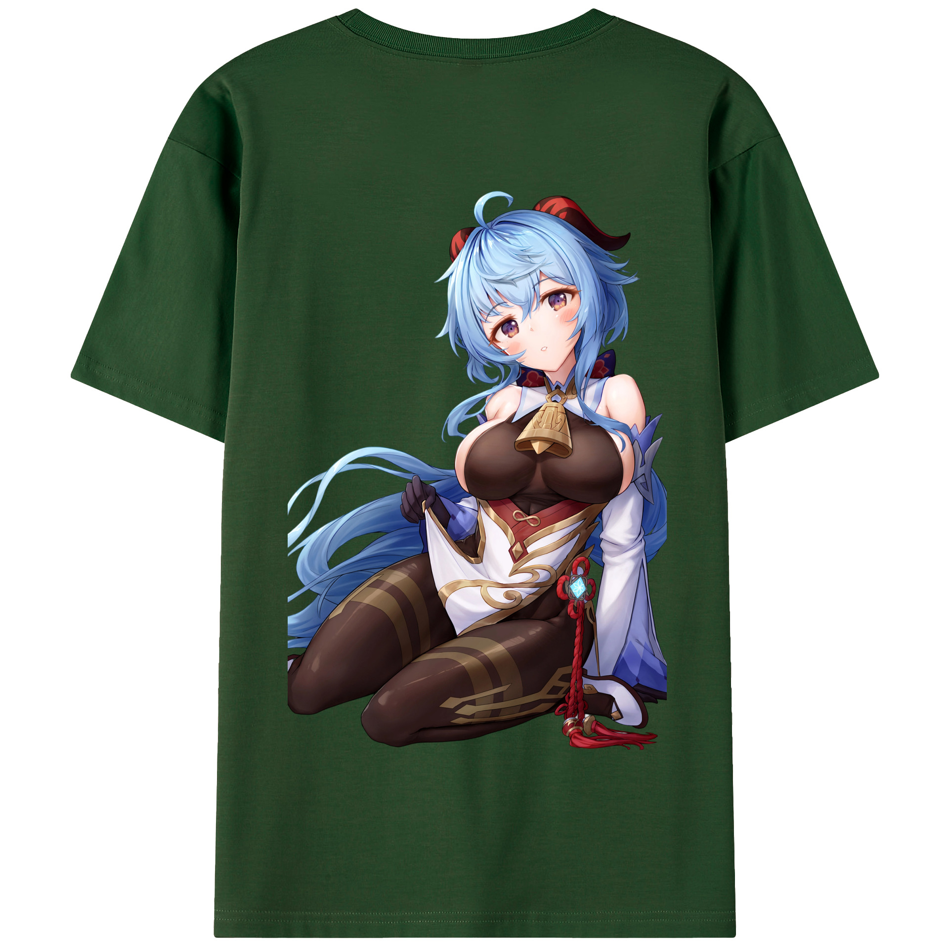 げんし神 甘雨 かんう genshin Ganyu 綿100％半袖Tシャツ（背面プリント）